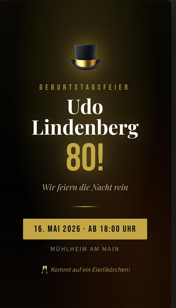 Keine Panik! UDO wird nur 80!
